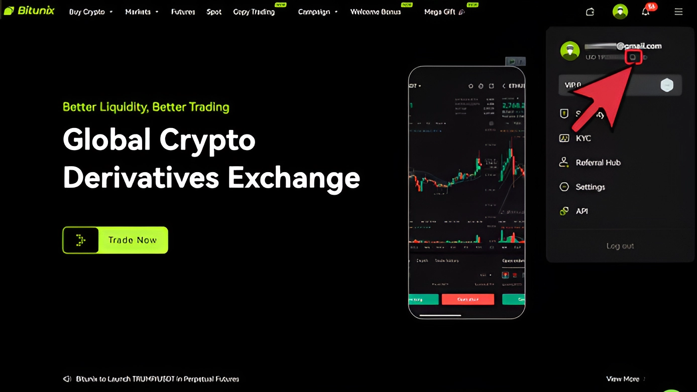 پیدا کردن UID در سایت صرافی بیت یونیکس