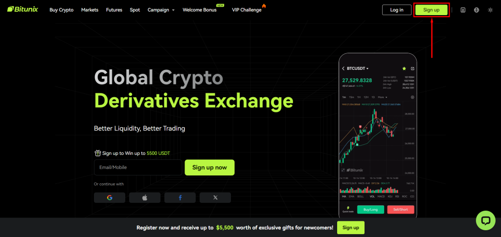 ثبت‌نام در صرافی بیت یونیکس